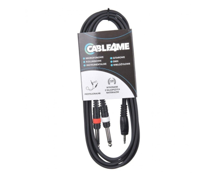 Kabel audio CABLE4ME jack 3,5 mm stereo 2x jack mono 6,3 mm 6m